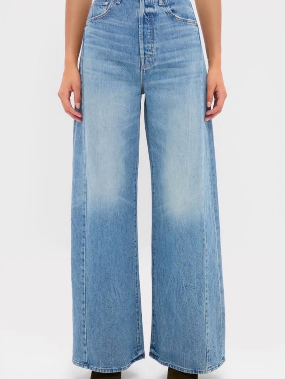 MOTHER Light Blue High-Rise Wide-Leg Jeans